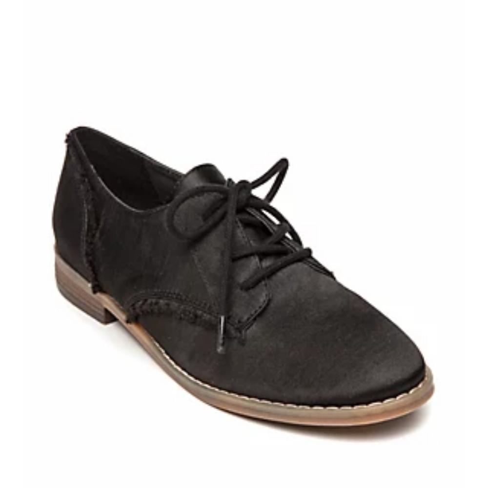Sugar Dramadays black satin oxfords size 8½